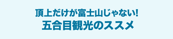 頂上だけが富士山じゃない! 五合目観光のススメ