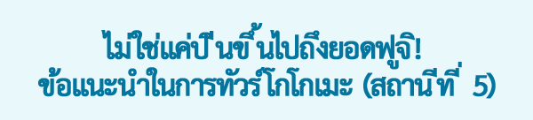 ไม่ใช่แค่ปีนขึ้นไปถึงยอดฟูจิ! ข้อแนะนำในการทัวร์โกโกเมะ (สถานีที่ 5)